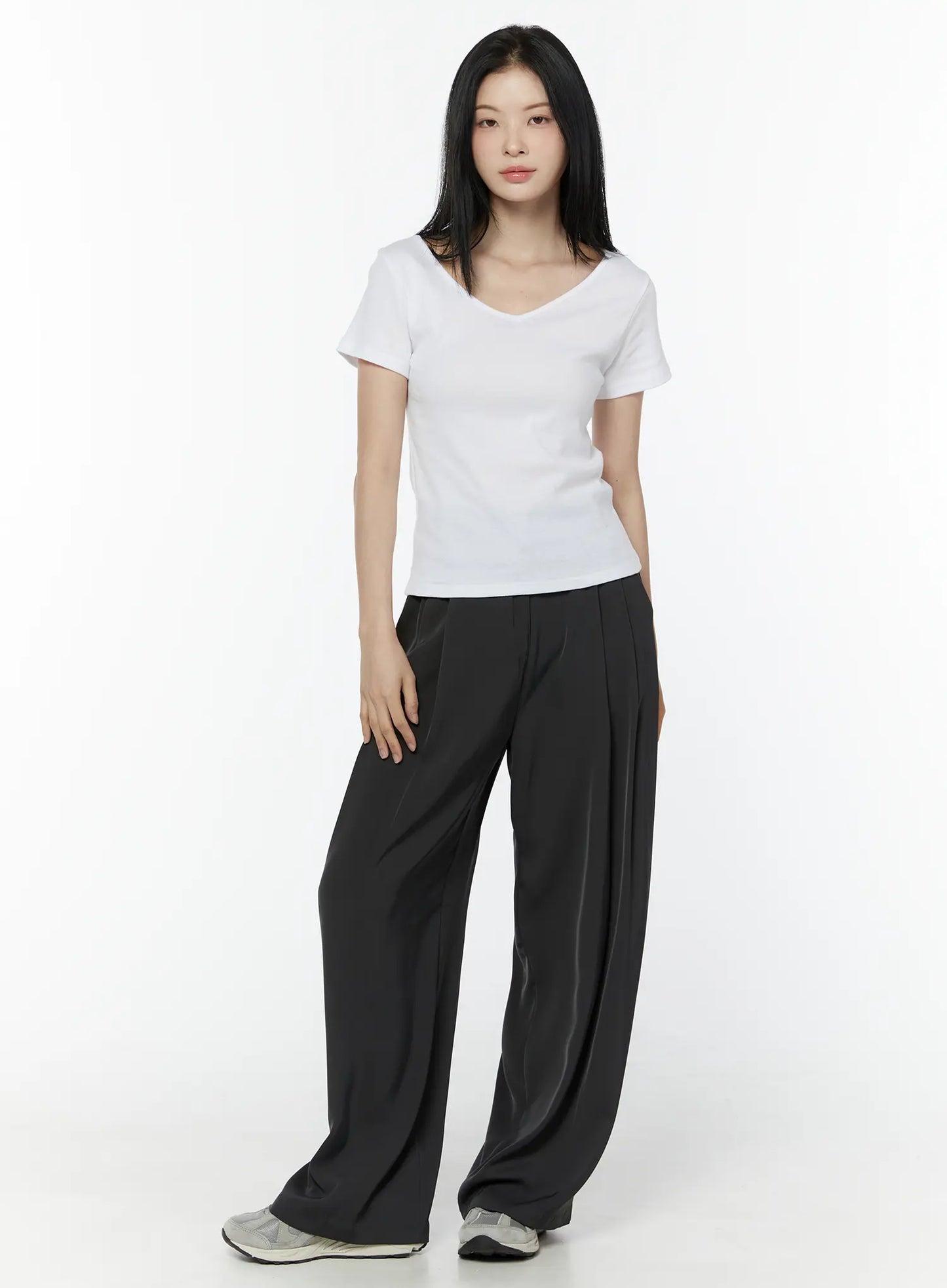 Casual V-Neck Cotton Tee IU503
