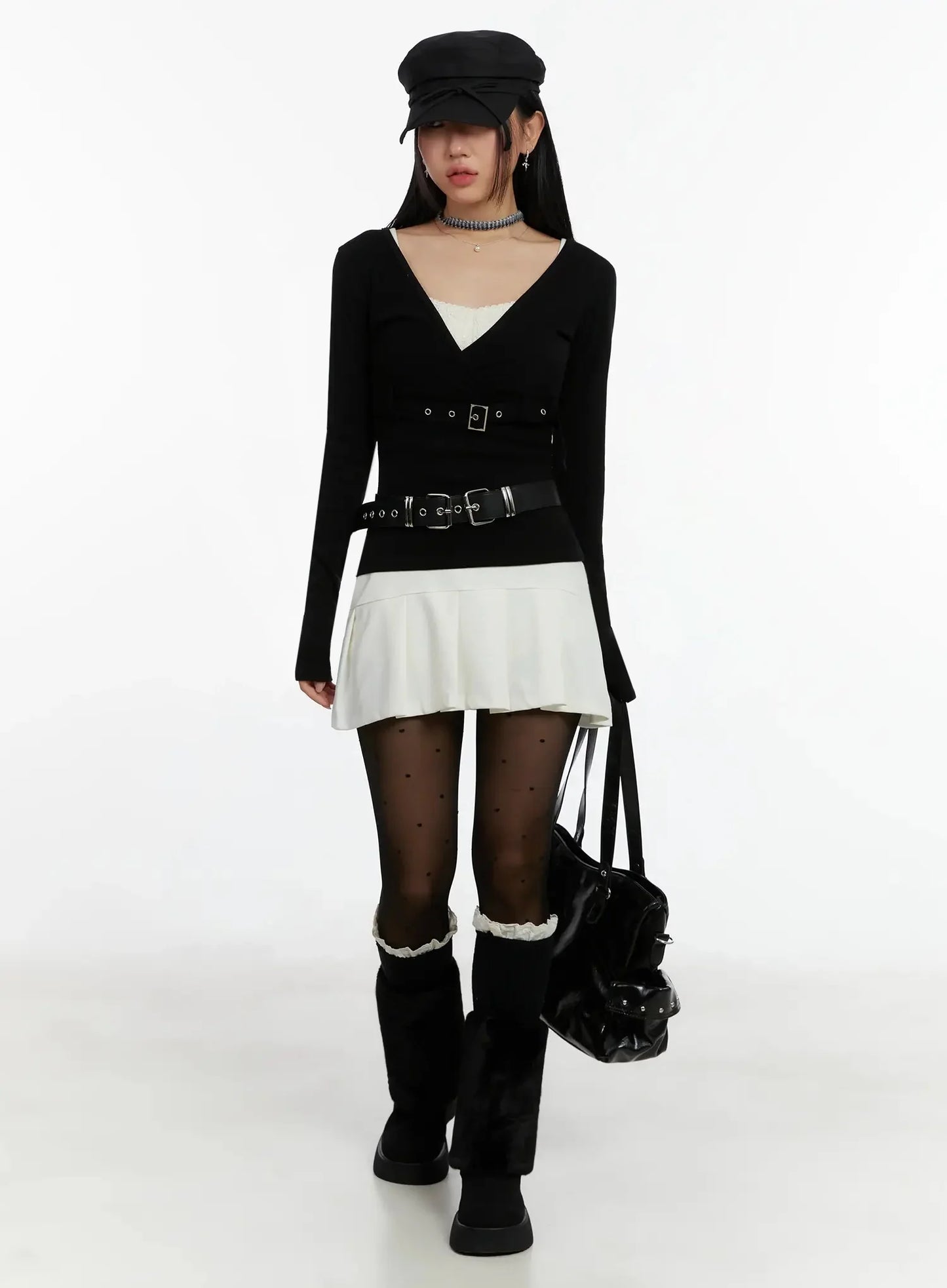 Belted Wrap Long Sleeve Top ID525