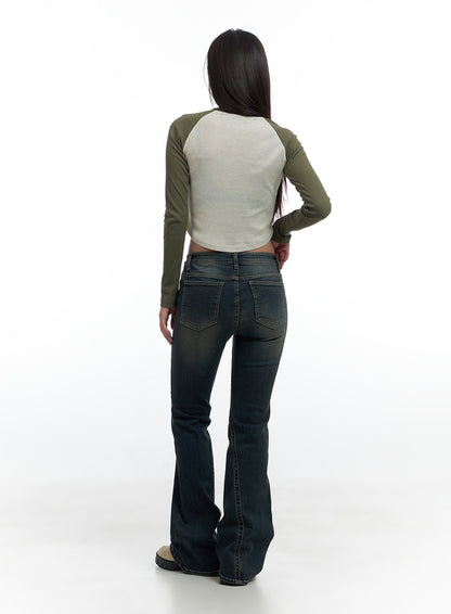 Aspen SlimFit Washed Bootcut Denim Jeans CS424