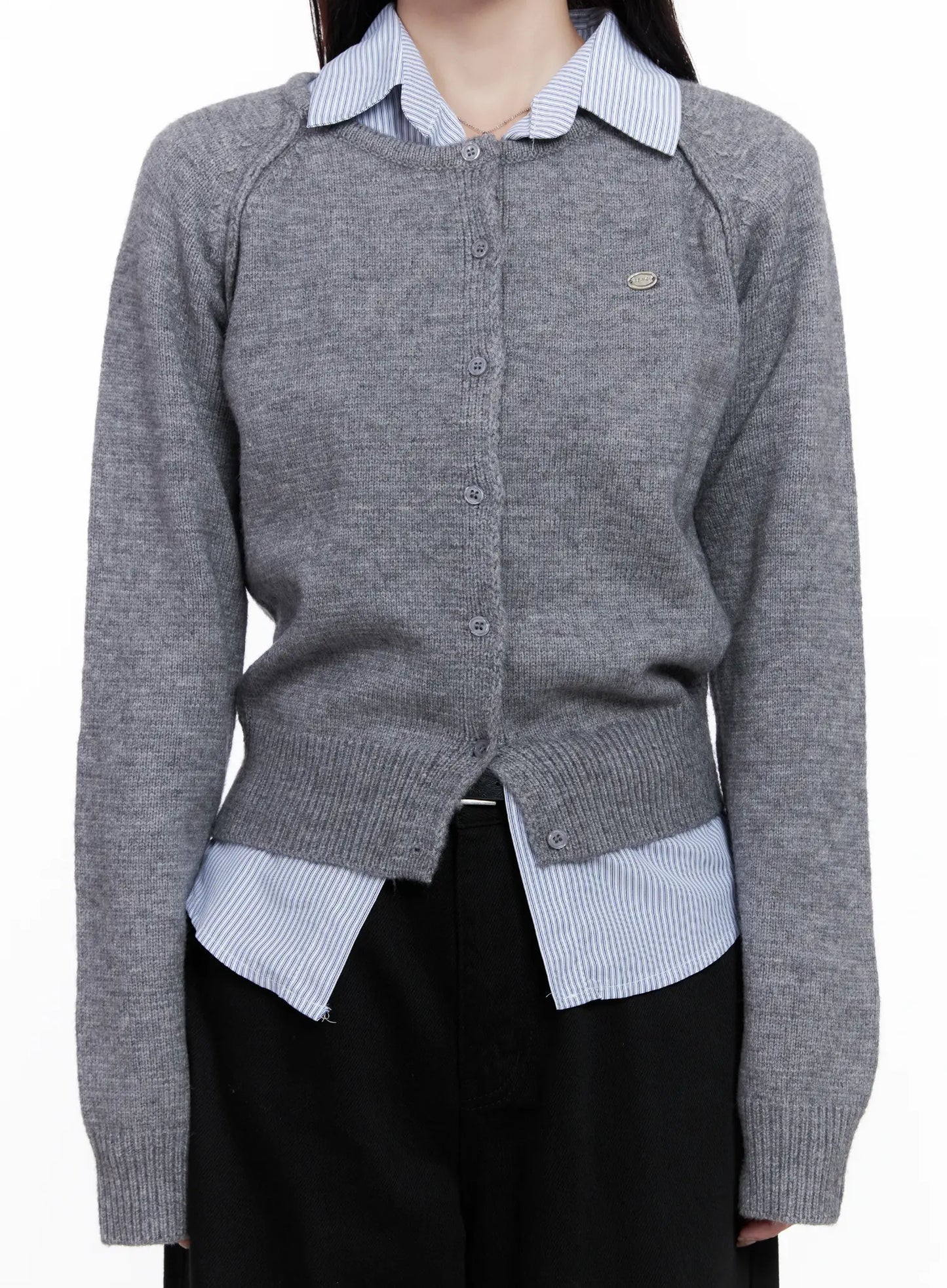 Button-Up Crewneck Cardigan CS523
