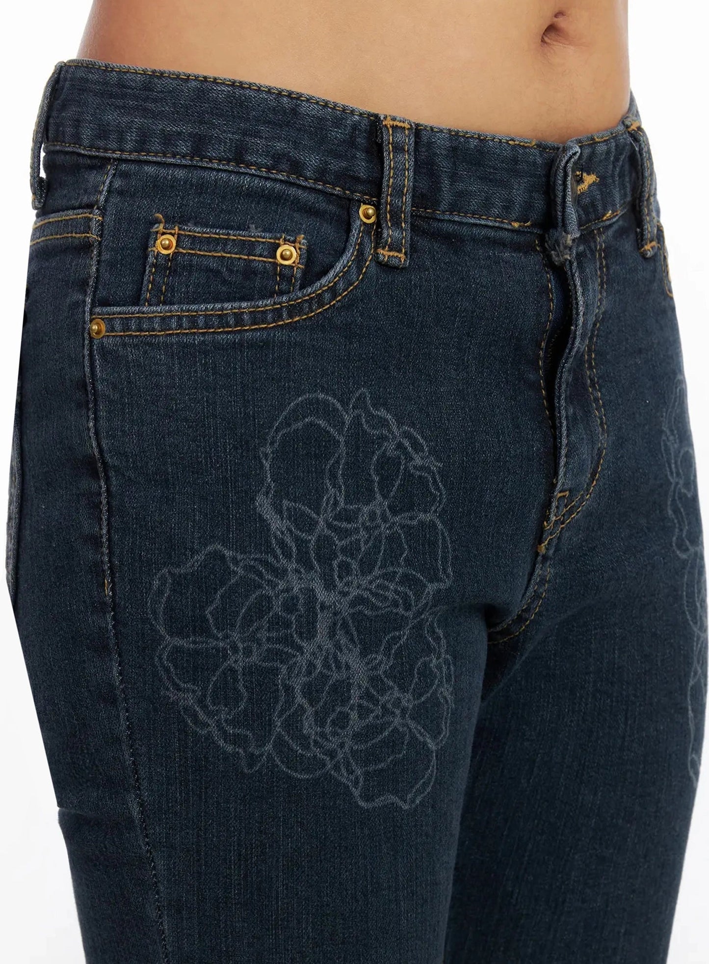 Amari Floral Embriodered Bootcut Jeans IN528