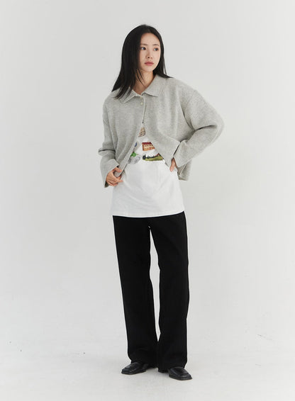 Basic Wide Leg Pants OO331