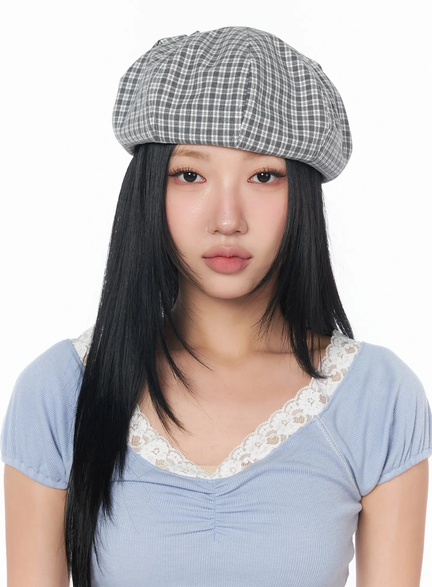 Checkered Rabbit Ear Hat CY513