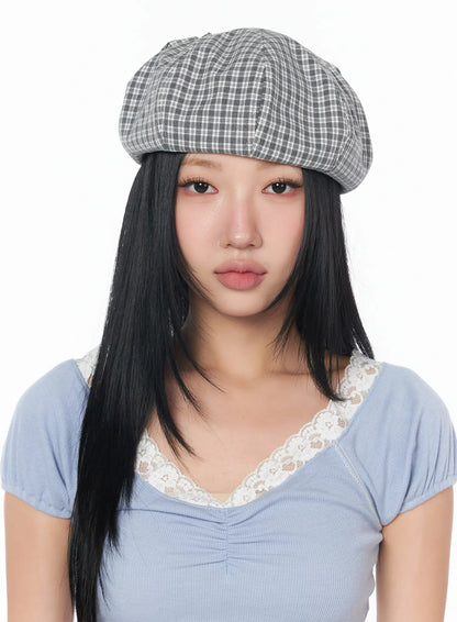 Checkered Rabbit Ear Hat CY513