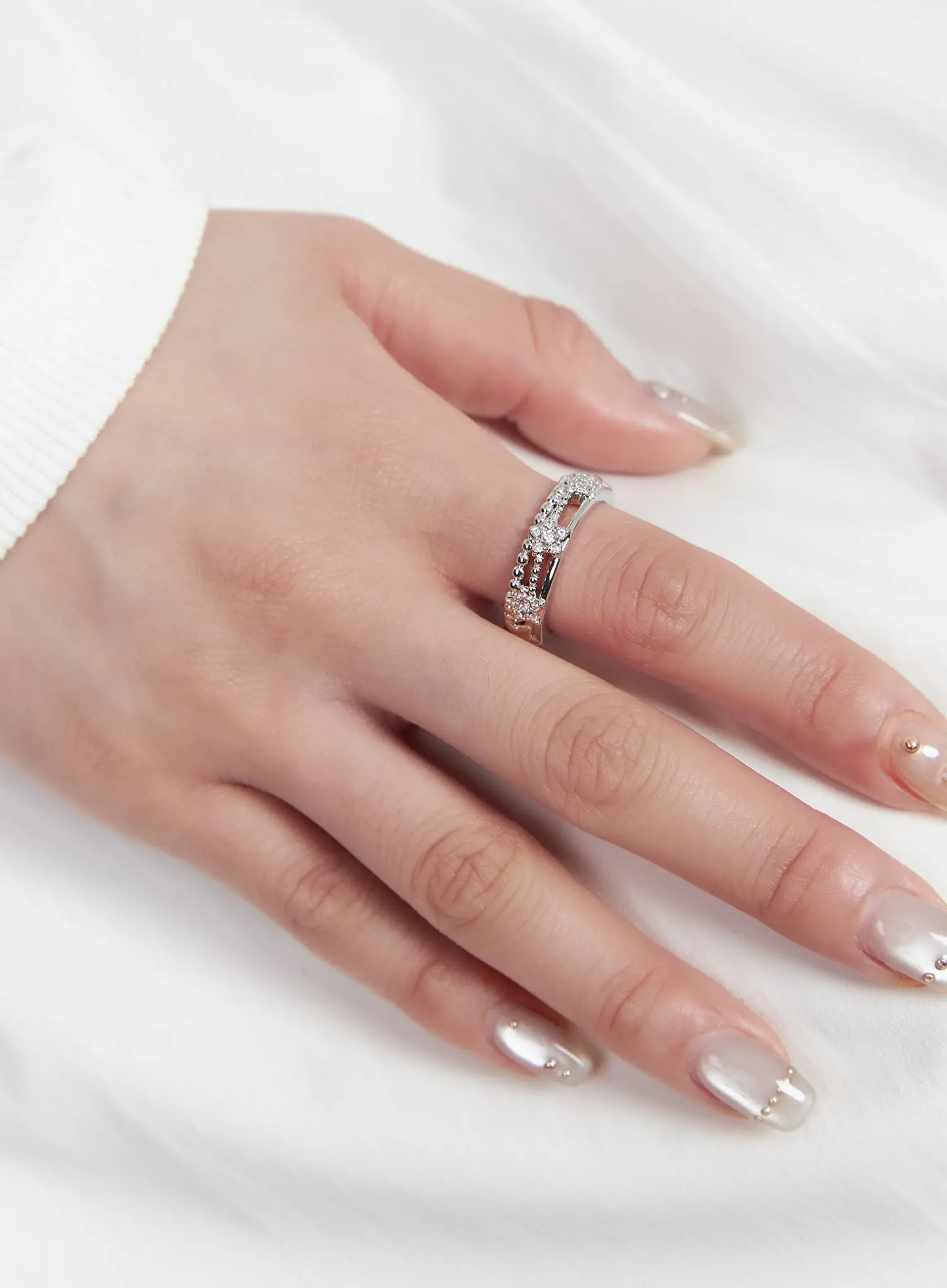 Adjustable Triple Row Star Ring CF525
