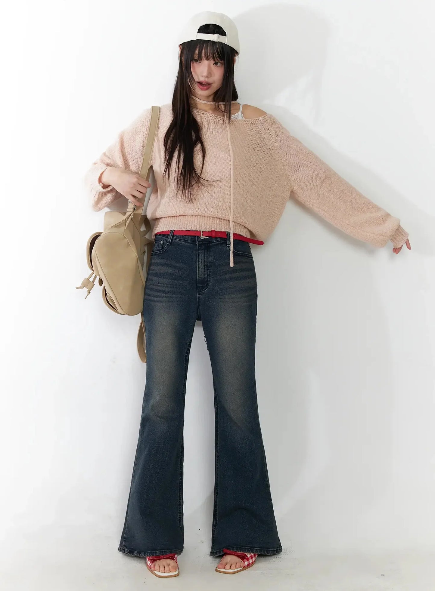 Chic Off-Shoulder Knit Sweater and Thin Scarf Set F517