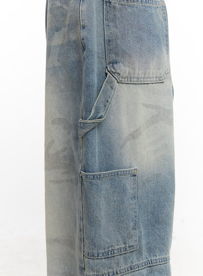 Abigail Camo-Print Carpenter Baggy Jeans CJ528