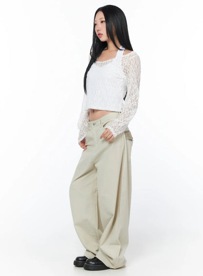 Chic Sheer Lace Top Set CY512