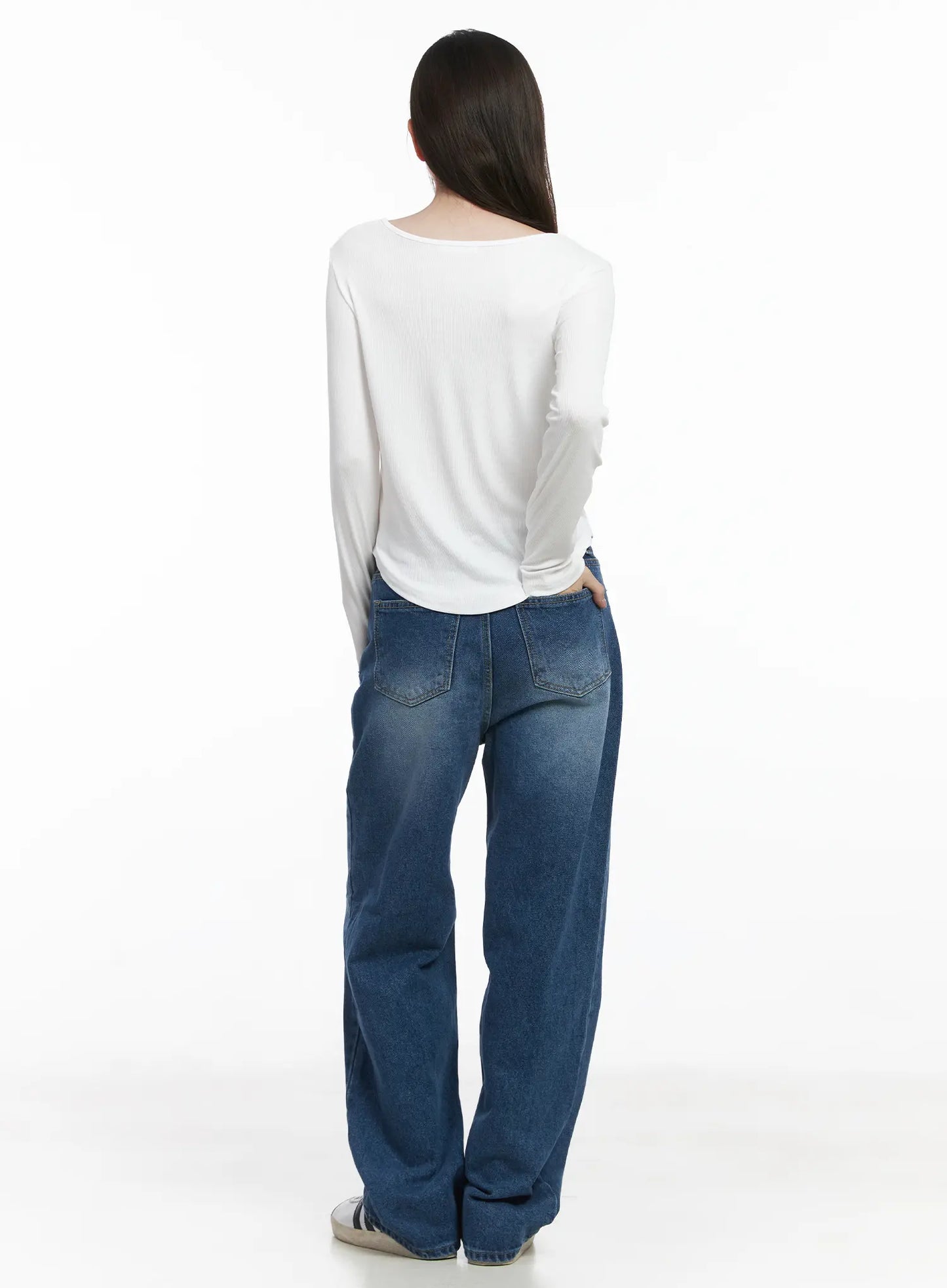 Basic Boat Neck Long Sleeve Top CJ506