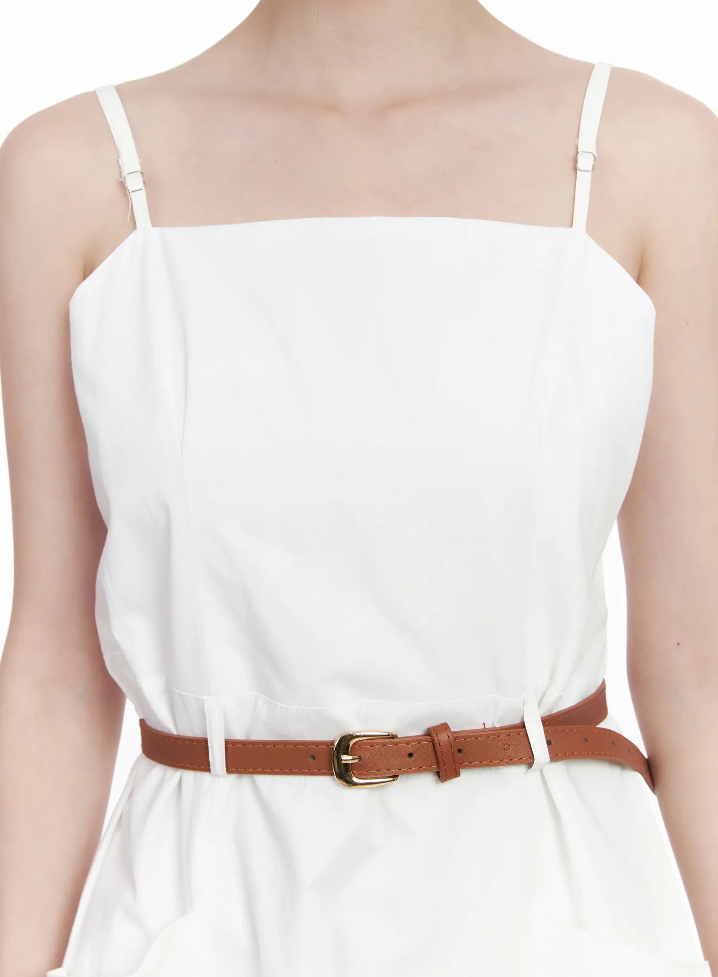 Adjustable Strap Belted Maxi Dress CA509