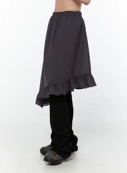 Asymmetric Frill Midi Skirt CY515