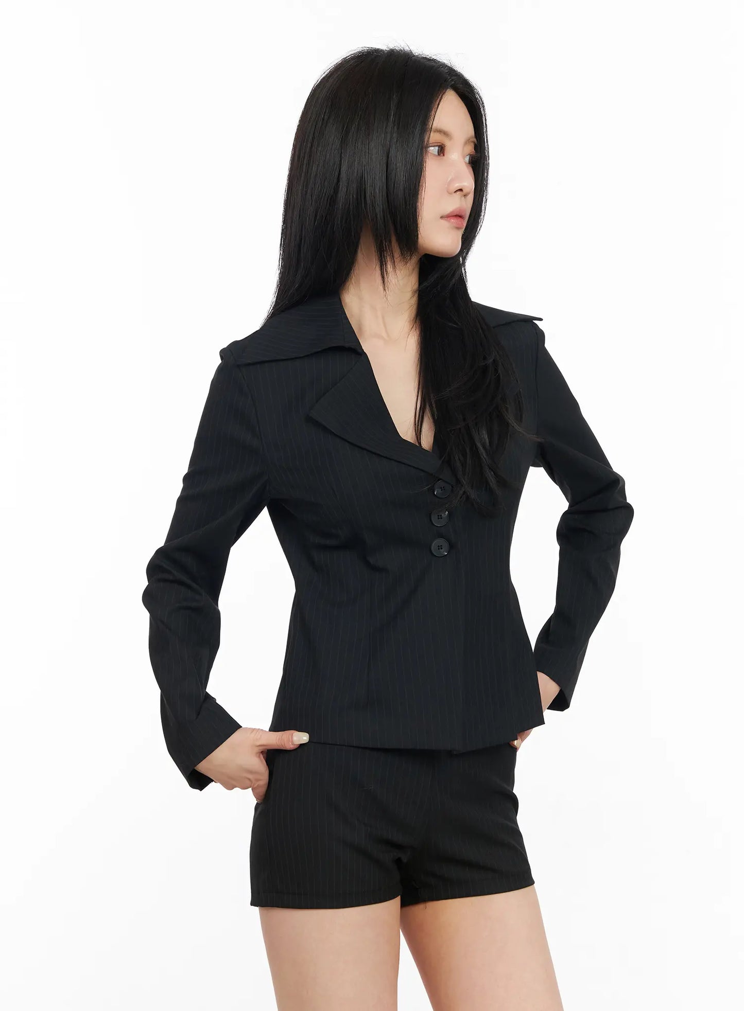 Chic Striped Tailored Blazer Jacket CM517