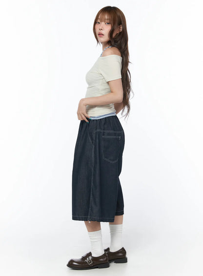 Basic Off-Shoulder Short Sleeve Tee CY529