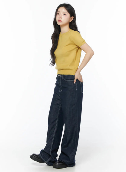 Basic Ribbed Knit Top CD805