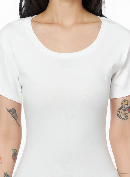 Casual Round Neck Short Sleeve Top IU508