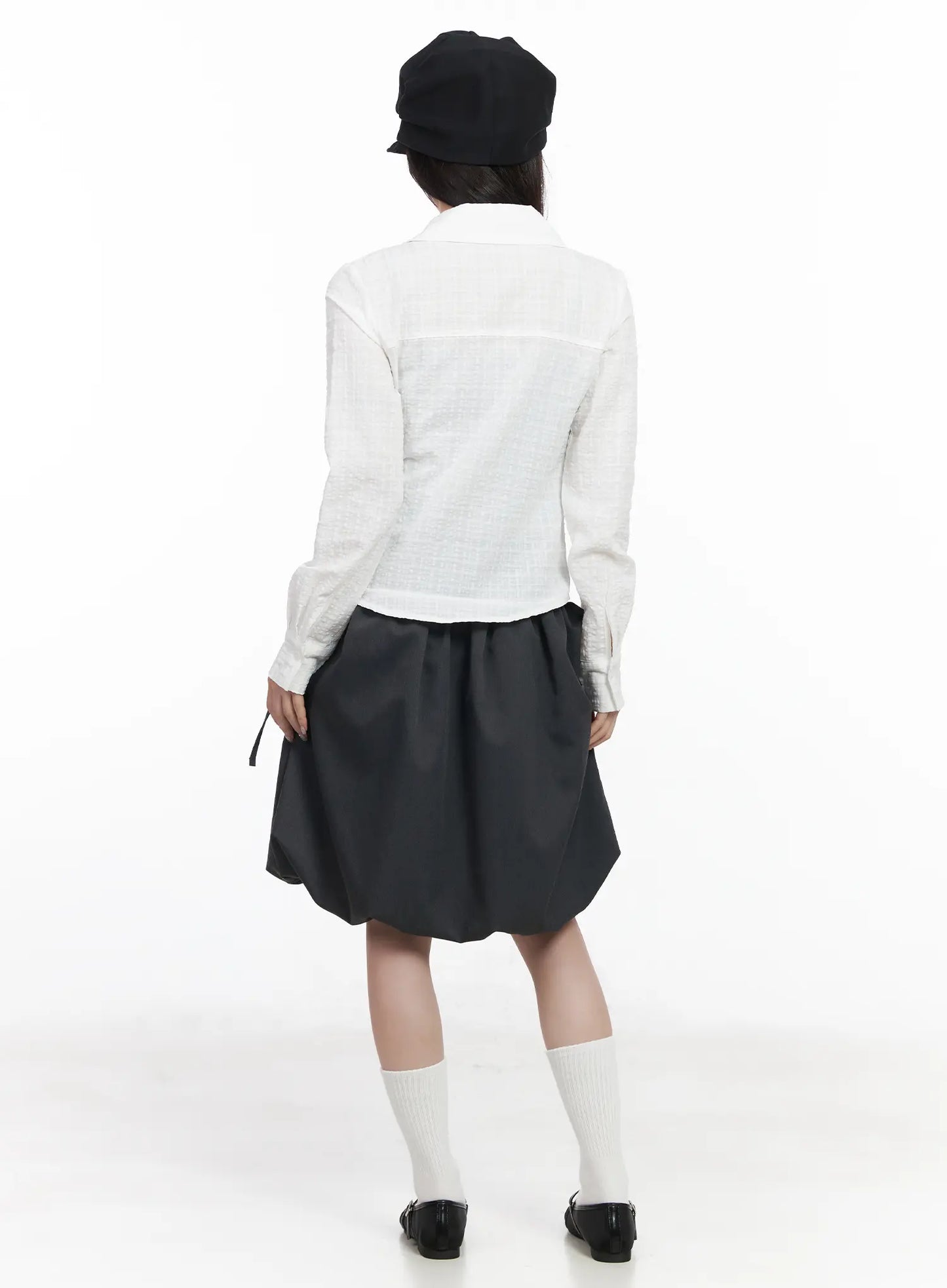 Asymmetric Plaid Long Sleeve Shirt CF523