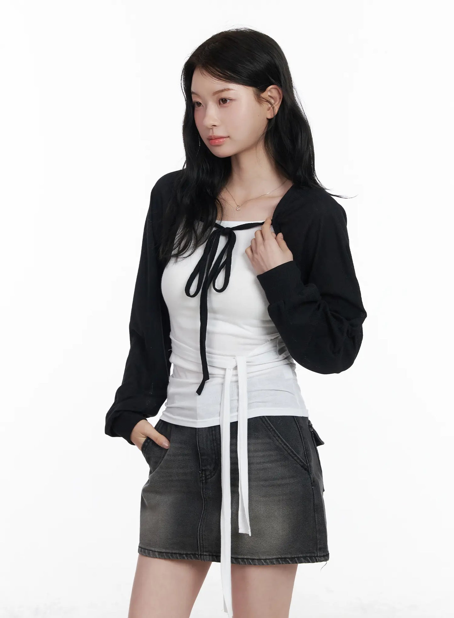 Chic Knit Ribbon Cardigan CA510