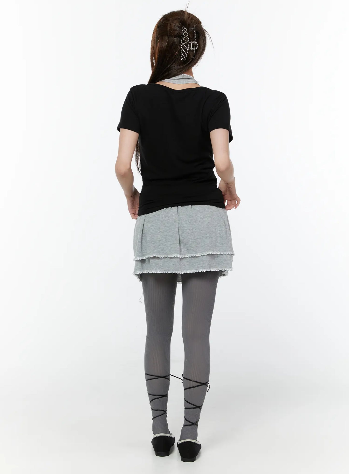 Basic Heart Neck Button Top CY519