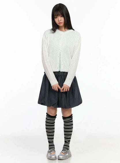 Basic Crew Neck Cardigan IA523