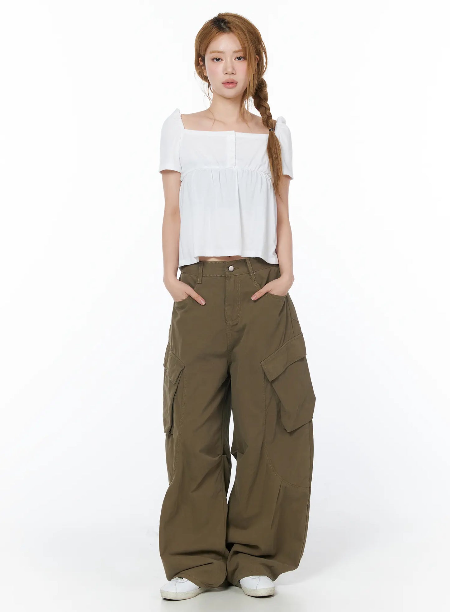Casual Wide Leg Cargo Pants CY508