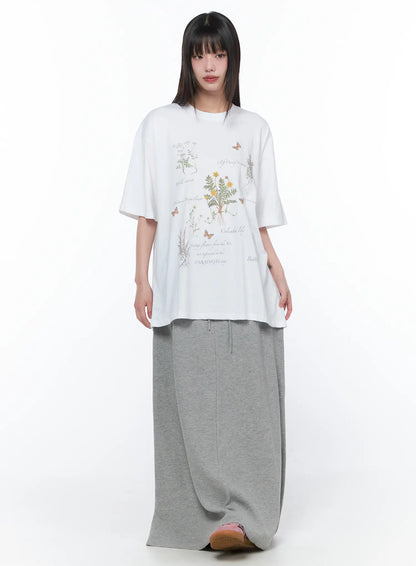Button Foldover Maxi Skirt CA528