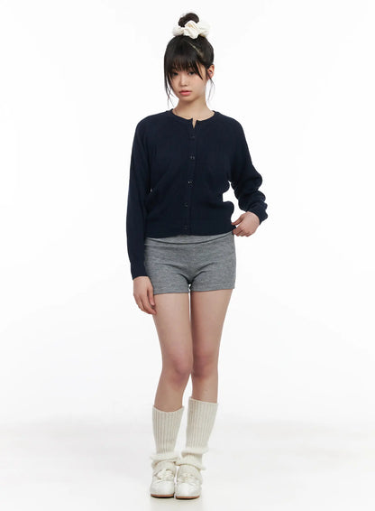 Basic Foldover High-Waisted Shorts CM513