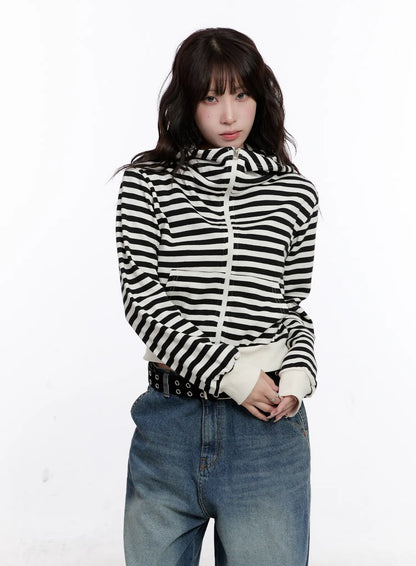 Cat Ear Striped Hoodie CO501