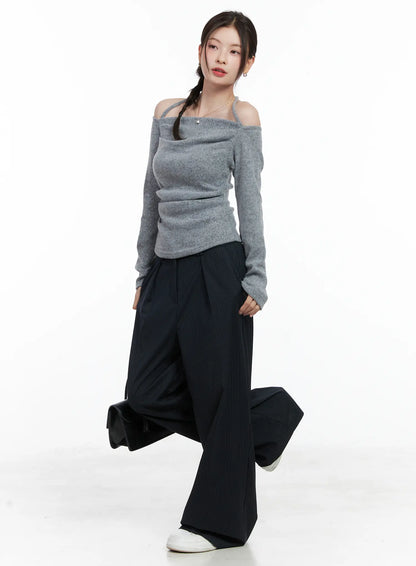 Classic Striped Wide Trousers CN518