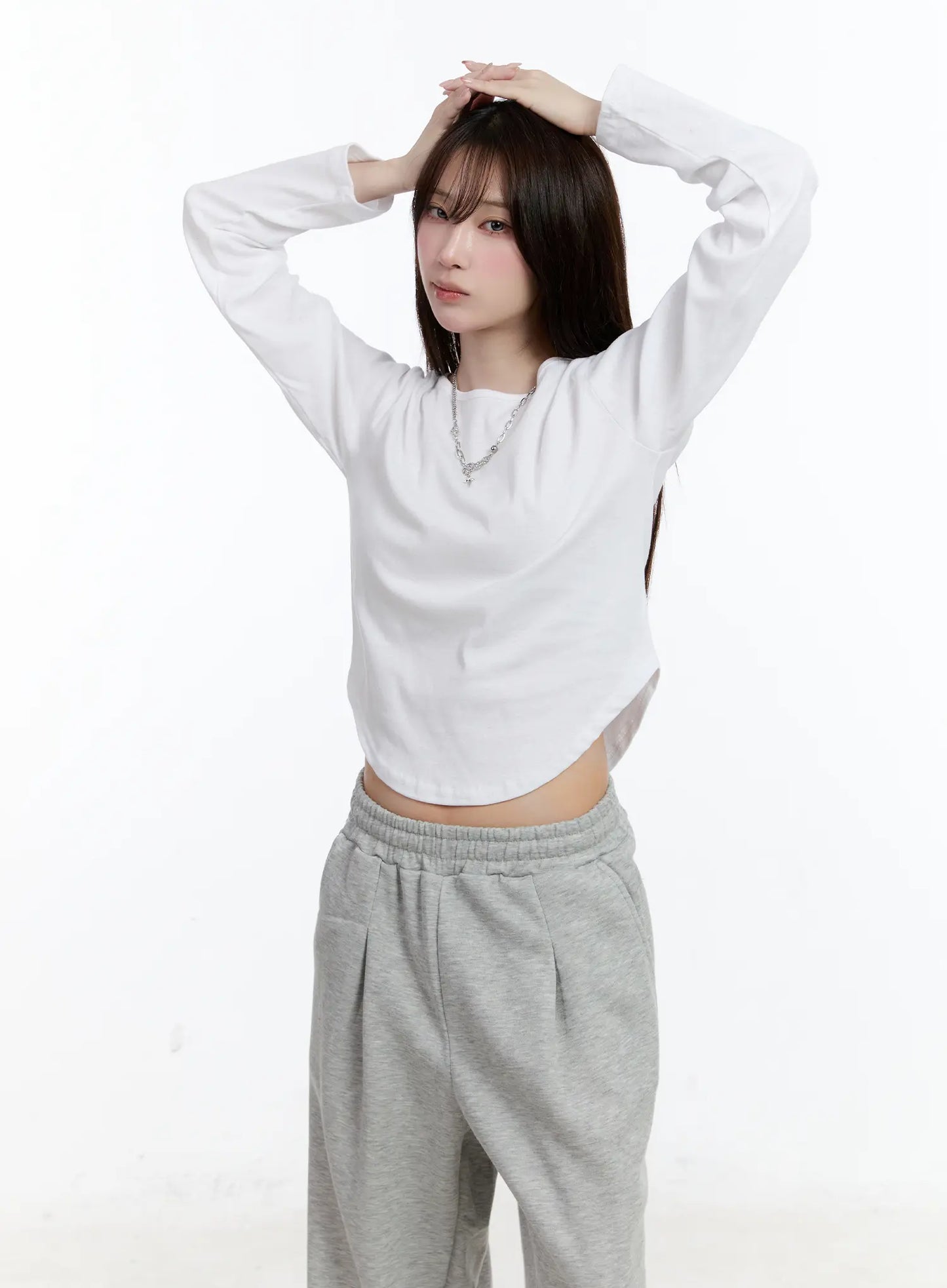 Casual U-Neck Long Sleeve Tee CN525