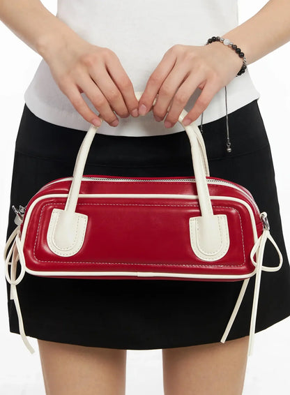 Bicolor Contrast Square Tote Bag IM530