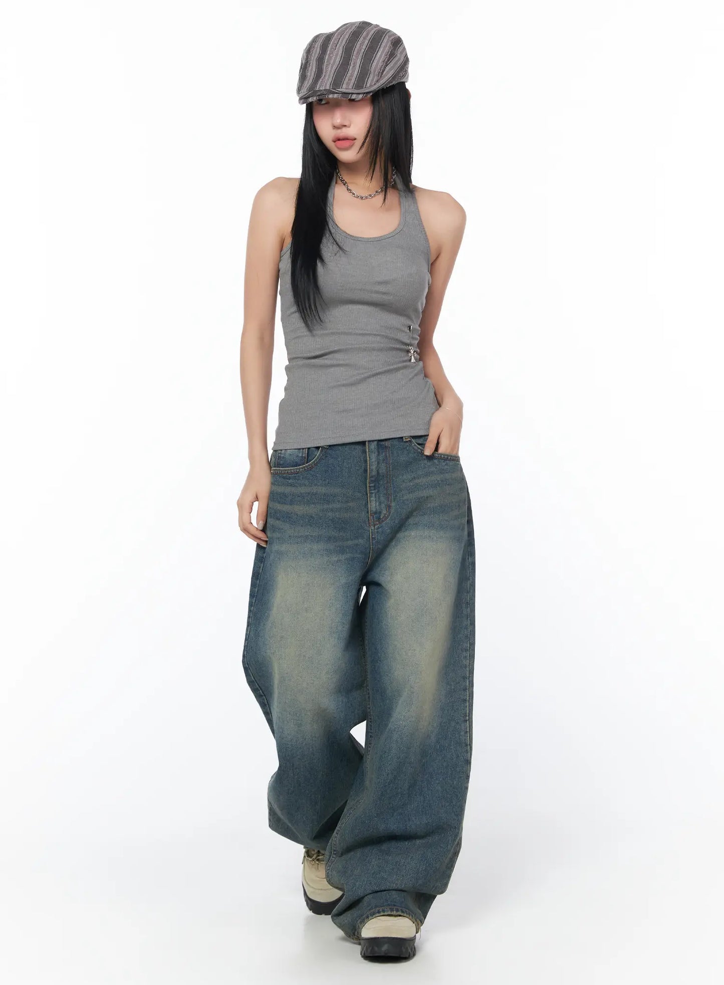 Brit Relaxed Fit Wide Leg Jeans CY512