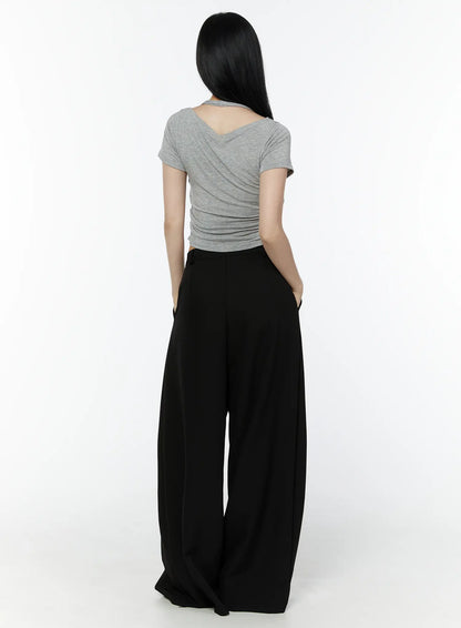 Basic Wide-Leg Slacks IU503