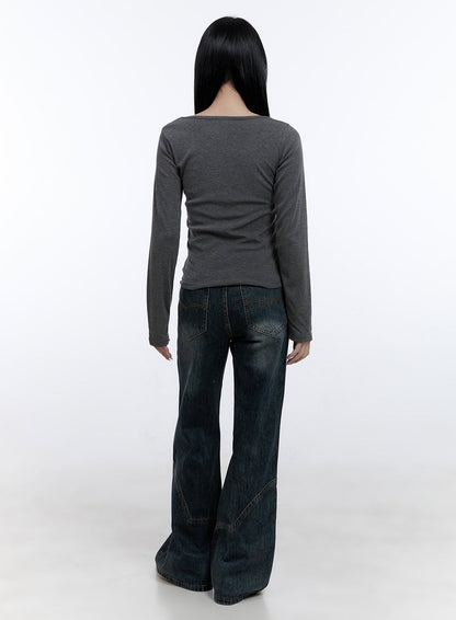 Barbara Washed Wide Leg Jeans CD420