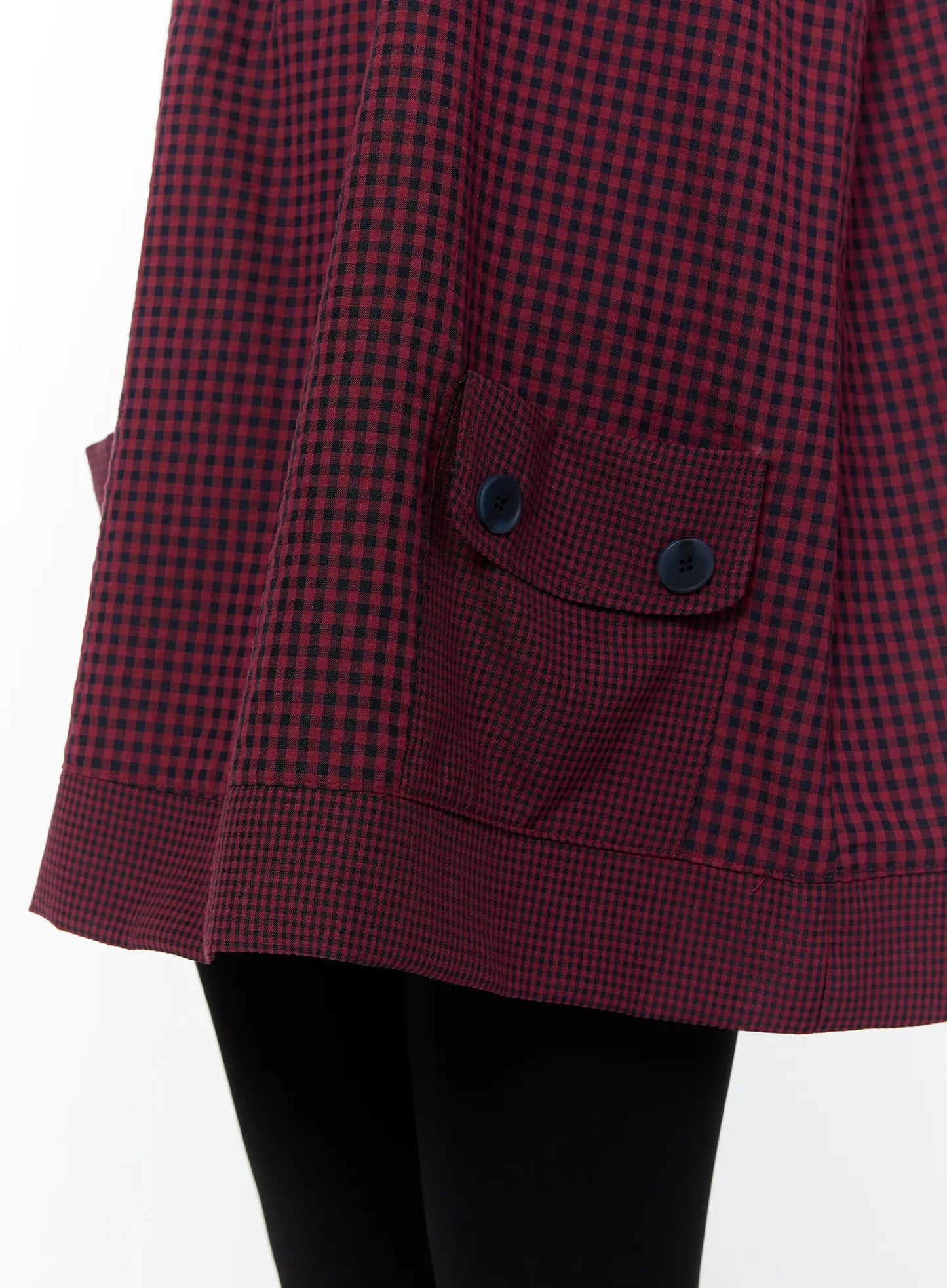 Button Accent Plaid Mini Dress CU508