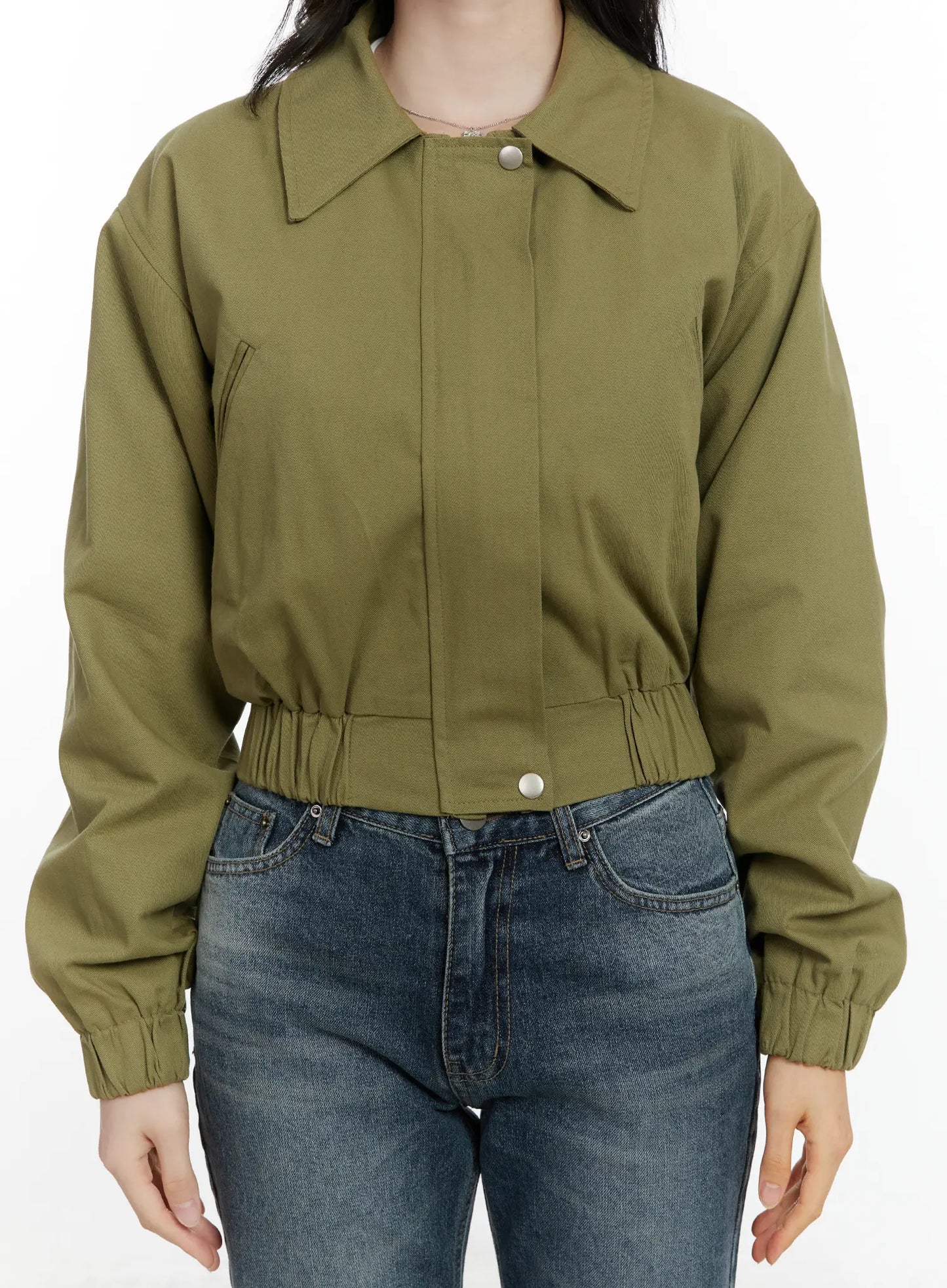 Casual Cropped Utility Jacket F502