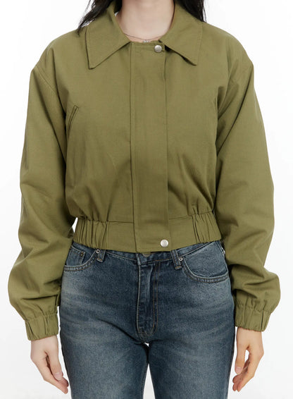 Casual Cropped Utility Jacket F502
