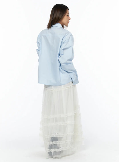 Casual Loose Fit Button-Up Shirt CA516