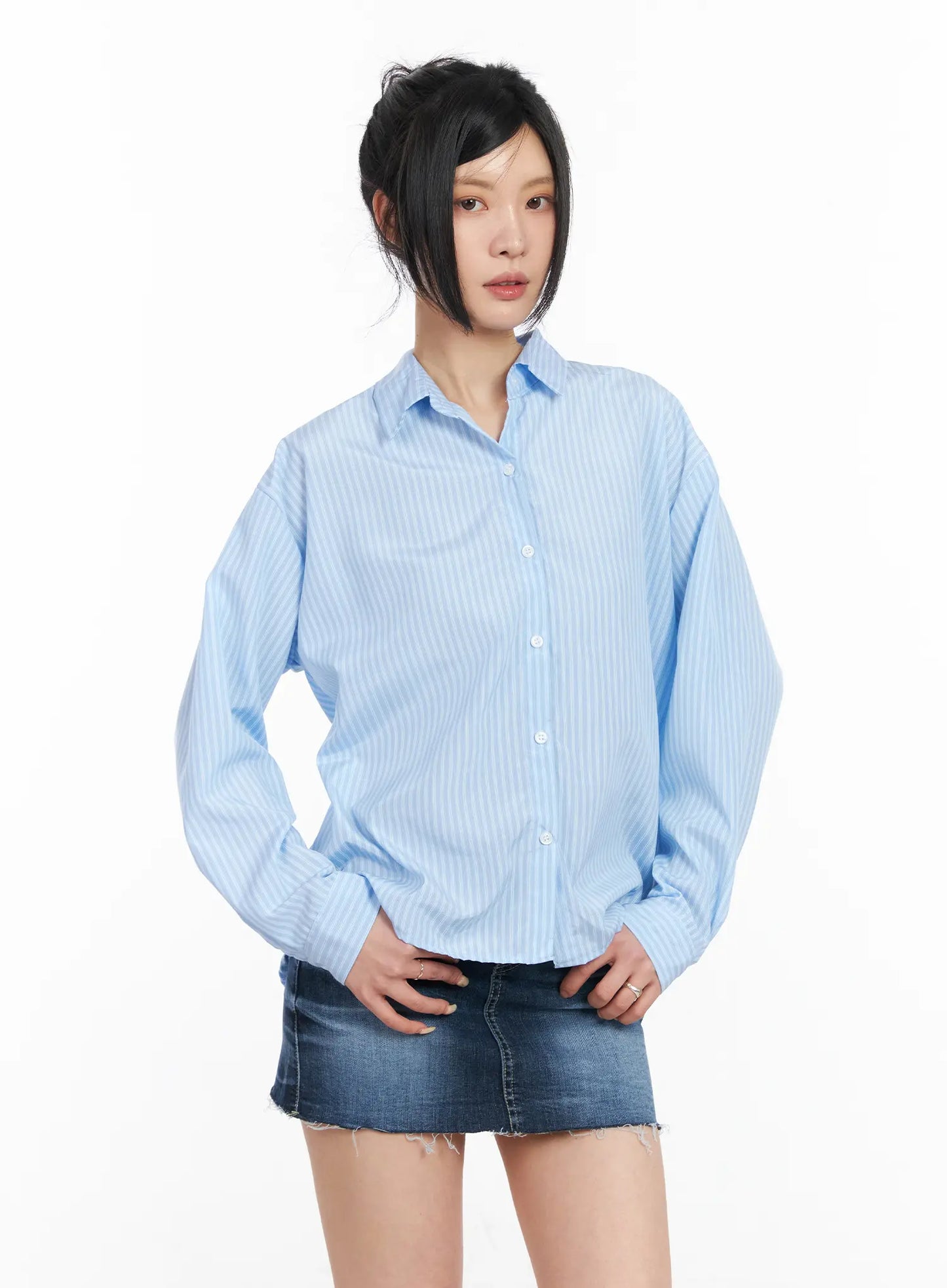 Classic Striped Button-Up Shirt CM516