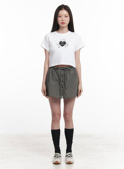 Angel Graphic Crop Top IY513