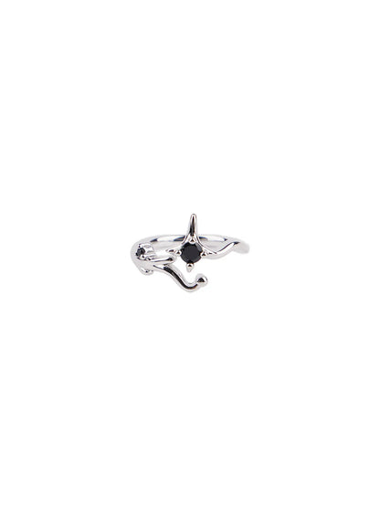 Bold Black Cubic Ring CF525