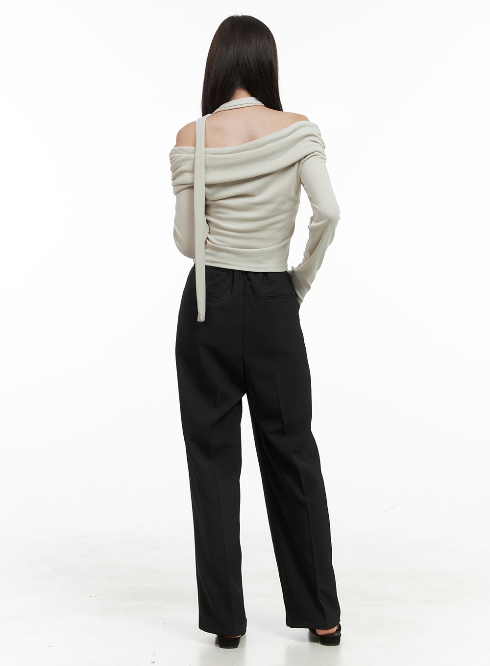Banded Pintuck Wide Leg Pants OG416