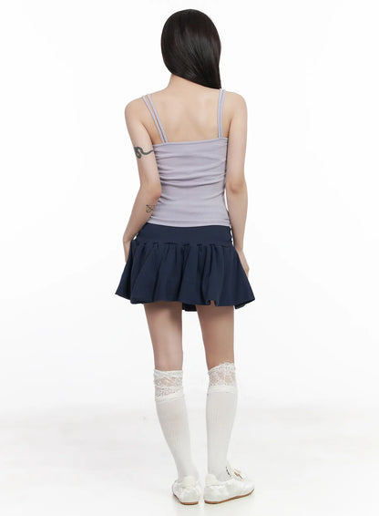 Casual Ribbed Sleeveless Top With Badges CF523