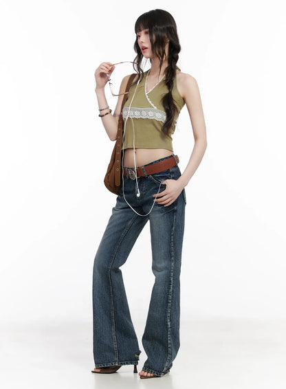 Carey Vintage Washed Bootcut Flared Jeans CM526