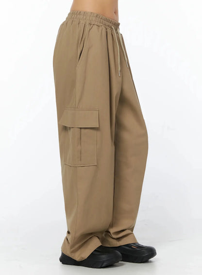 Casual Wide Leg Cargo Pants IU509