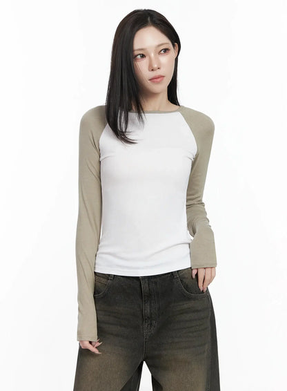Basic Raglan Long Sleeve Top IJ528