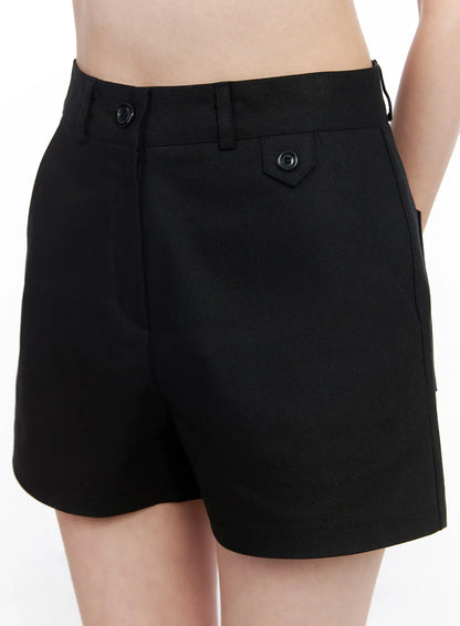 Button Detail Cotton Shorts IM524