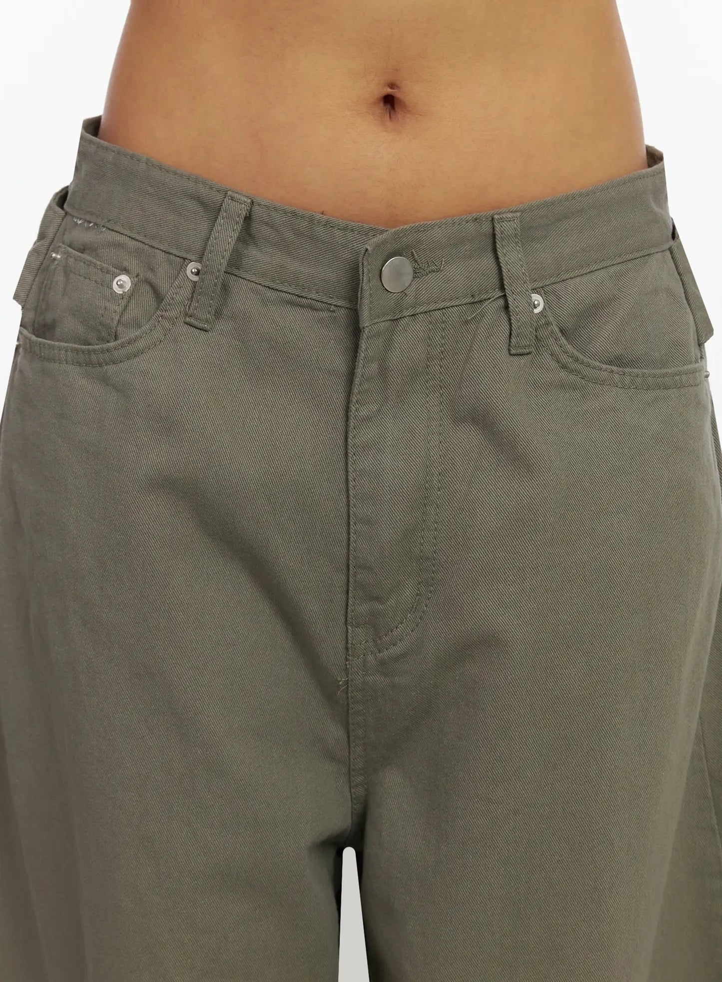 Back Corset Belt Wide-Leg Cotton Pants IA527