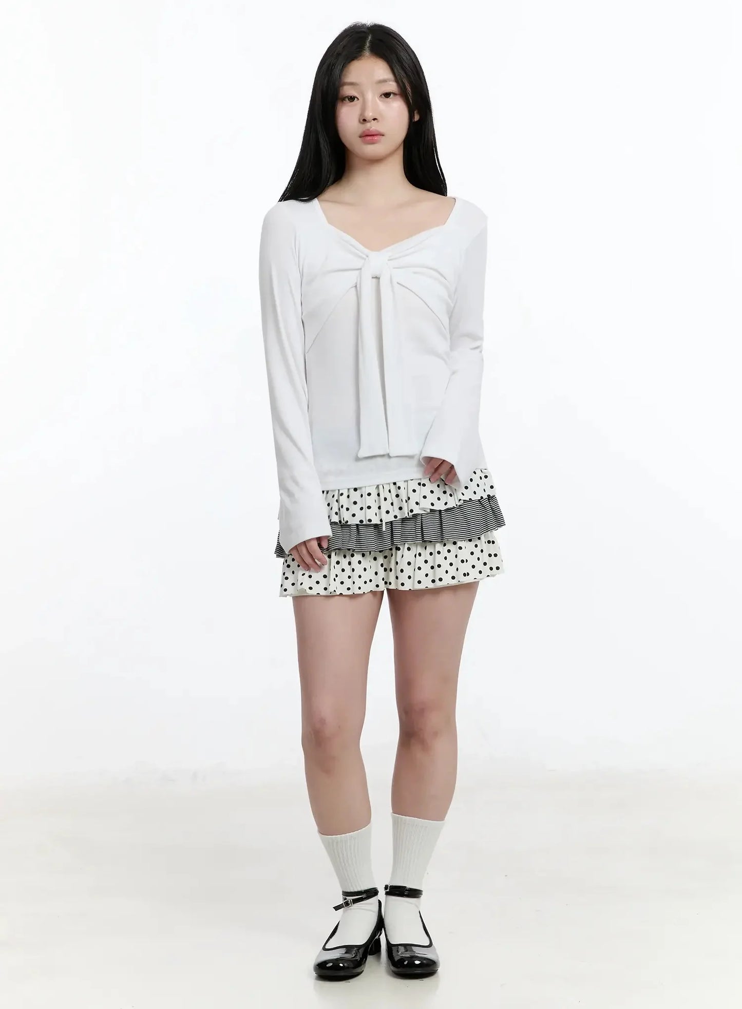 Bow Tie Long Sleeve Top IM519