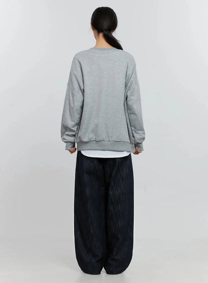 Classic Grey Crewneck Sweatshirt IS516