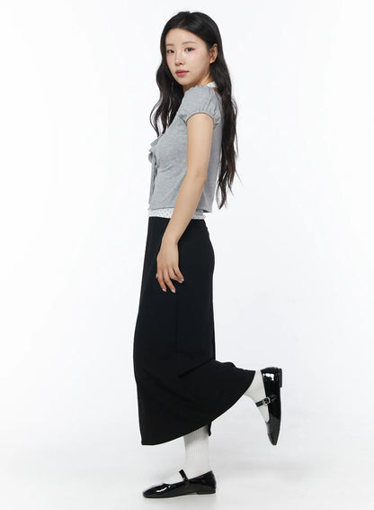 Back Slit Straight Maxi Skirt CD805